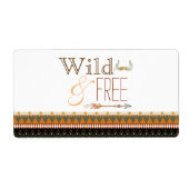 野生の自由な部族の赤ちゃんシャワー水ボトルラベル ラベル (正面)