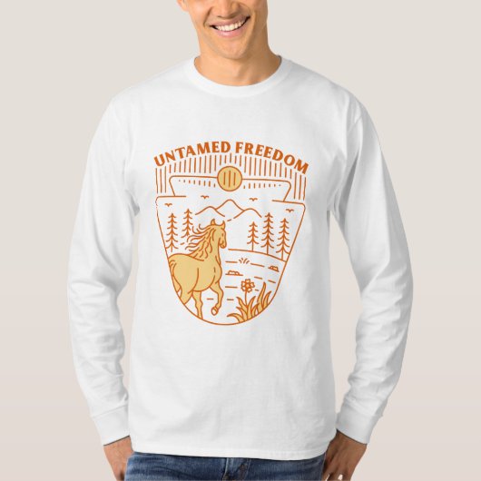 野生の自由の馬 Tシャツ (正面)