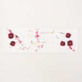 野生の自由奔放な赤いケシと絵を描(ばちゃばちゃ)跳ねる ヨガマット (裏面(横))