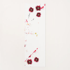 野生の自由奔放な赤いケシと絵を描（ばちゃばちゃ）跳ねる ヨガマット