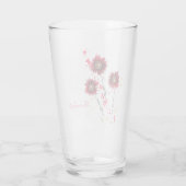 野生の自由奔放な赤いケシの茎書付き タンブラーグラス (裏面)