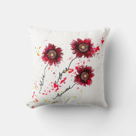 野生の自由奔放な赤いケシ絵を描と（ばちゃばちゃ）跳ねる クッション