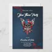 野生の自由、野球のこうもりとアメリカのスカル。 招待状 (正面)