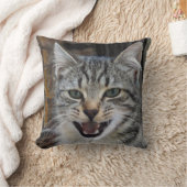 野生の興奮した子猫の写真,猫好き クッション (ブランケット)