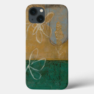 野生の花および植物との花のスケッチ iPhone 13ケース