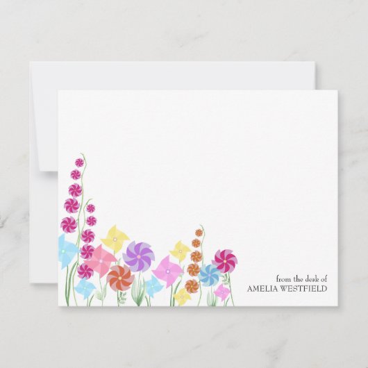 野生の花かわいらしの輪 ノートカード (正面)