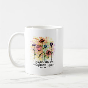 野生の花がクリスチャンのマグカップを育てる方法を考える コーヒーマグカップ