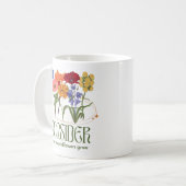 野生の花がマグカップを成長させる方法を考える コーヒーマグカップ (正面左)