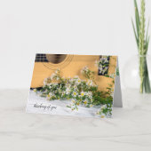 野生の花が付いているギター カード (正面)