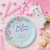 野生の花が咲く子供の誕生日 ペーパープレート (パーティー)