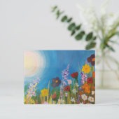野生の花が咲く草原 ポストカード (スタンド正面)