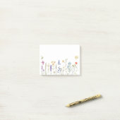 野生の花が置かれる ポストイット (デスク上)