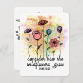 野生の花が贈り物を育てる方法を考え前向きる シーズンカード (正面/裏面)