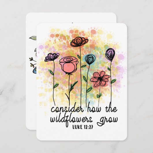 野生の花が贈り物を育てる方法を考え前向きる シーズンカード (正面/裏面)