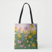 野生の花でいっぱいの畑 トートバッグ (正面)