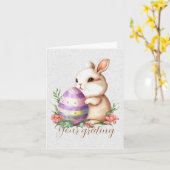 野生の花で独自のバニー&エッグを作成 カード (黄色い花)