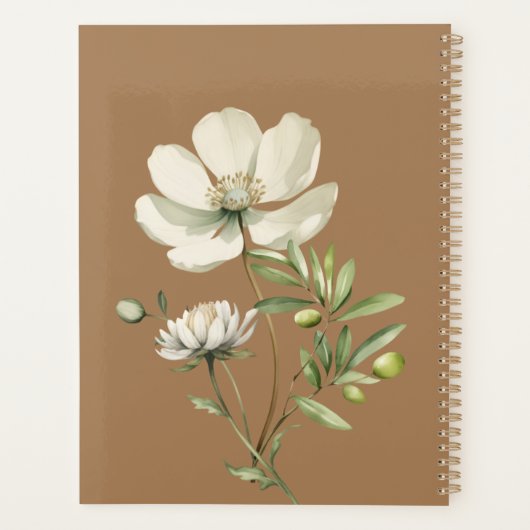 野生の花で茶色のがんサポートプランナー プランナー手帳 (裏面)