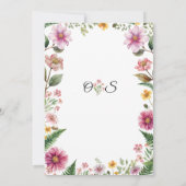 野生の花とシダの結婚式招待状 招待状 (裏面)