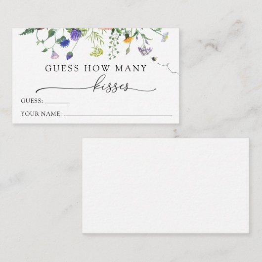 野生の花とミツバチは、どれだけのキスを エンクロージャーカード (正面/裏面)