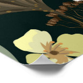 野生の花と乾燥した花のシームレスなパターン。アウトゥ ポスター (角)