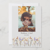 野生の花と写真結婚式招待状 招待状 (裏面)