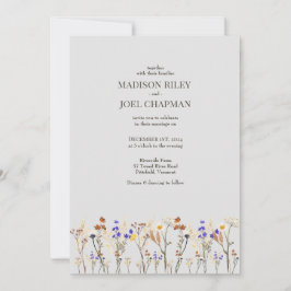 野生の花と写真結婚式招待状 招待状