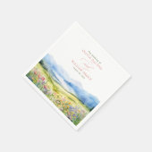 野生の花と山の自然な優雅さのナプキン スタンダードカクテルナプキン (角)