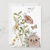 野生の花と森林の動物のベビーシャワー 招待状 (裏面)