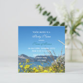 野生の花と湖すべてパーティの招待状 招待状 (スタンド正面)