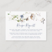 野生の花と緑の葉のウェディングレシピリクエストカード エンクロージャーカード (正面)