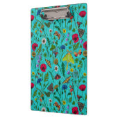 野生の花と蛾オンティール（緑がかった色） クリップボード (左)