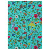 野生の花と蛾オンティール（緑がかった色） クリップボード (裏面)