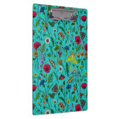 野生の花と蛾オンティール（緑がかった色） クリップボード (右)