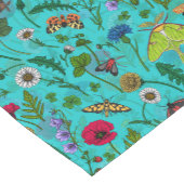 野生の花と蛾オンティール(緑がかった色) ショートテーブルランナー (コーナー)