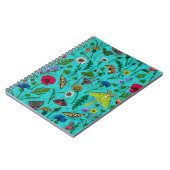 野生の花と蛾オンティール（緑がかった色） ノートブック (左側)