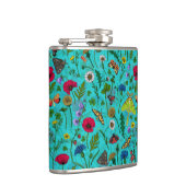 野生の花と蛾オンティール（緑がかった色） フラスク (右)