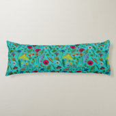 野生の花と蛾オンティール（緑がかった色） ボディピロー (正面)