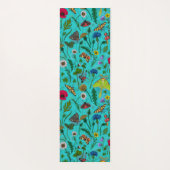 野生の花と蛾オンティール（緑がかった色） ヨガマット (裏面)