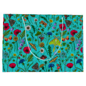 野生の花と蛾オンティール（緑がかった色） ラージペーパーバッグ