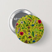 野生の花と蛾2 缶バッジ (正面&裏面)