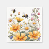 野生の花と蜂蜜の蜂水色 スタンダードカクテルナプキン (正面)