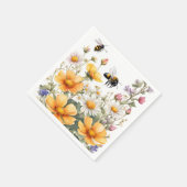 野生の花と蜂蜜の蜂水色 スタンダードカクテルナプキン (角)