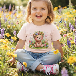 野生の花と蝶がとってもかわいい ベビーTシャツ