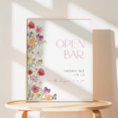 野生の花と蝶のオープンバードリンクが我々にある 台座サイン