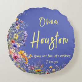 野生の花のように、強くて自由である | 野生の花 ラウンドクッション