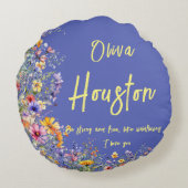 野生の花のように、強くて自由である | 野生の花 ラウンドクッション (裏面)
