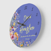 野生の花のように、強くて自由である | 野生の花 ラージ壁時計 (傾斜)