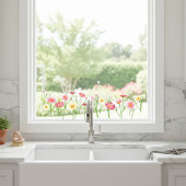 野生の花のウィンドウにしがみつく ウィンドウサイン