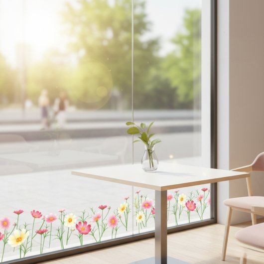 野生の花のウィンドウにしがみつく ウィンドウサイン