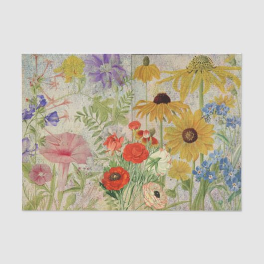 野生の花のカラフル爆発 薄葉紙 (正面)